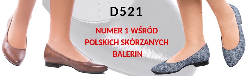 D521 damskie skórzane baleriny w szpic Serwin